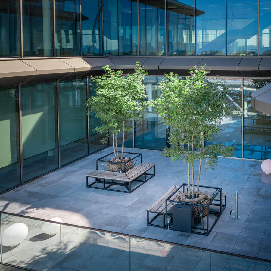 THE FINCH, OEGSTGEEST: Majestic trees decorating the balconies of this brand new office building