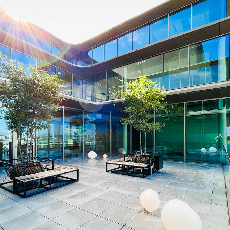 THE FINCH, OEGSTGEEST: Majestic trees decorating the balconies of this brand new office building